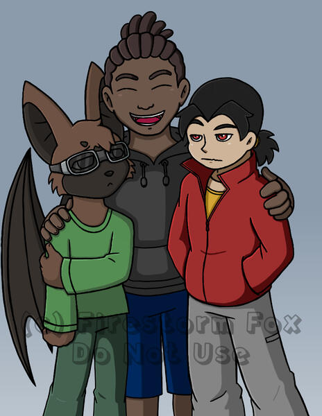 Marcus, Zeke, and Nox, 2018